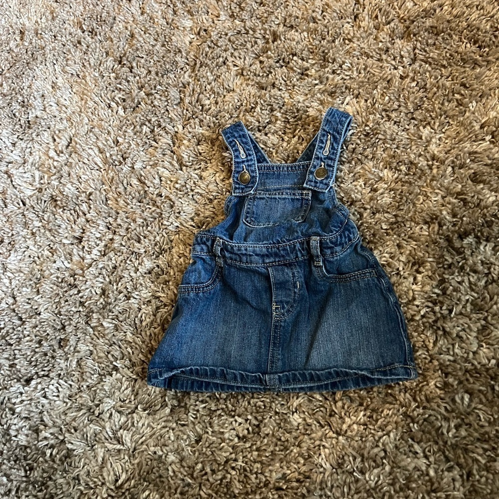 Old baby denim skirted overalls
